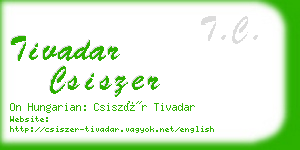 tivadar csiszer business card